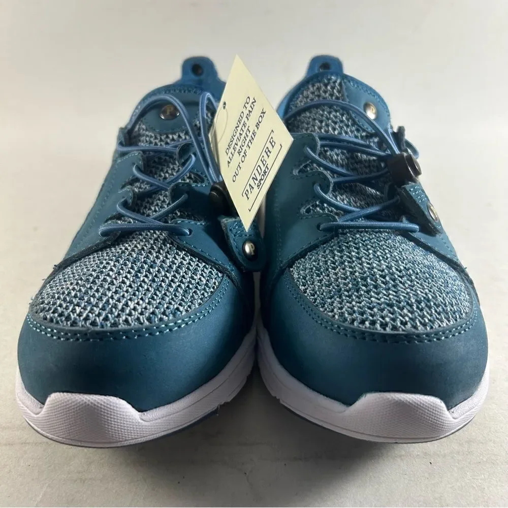 NEW Pandere Bali Women’s Leather Shoes Drawstring Sneakers Blue Nubuck Size 9